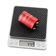Red anodised headset spacer set weighed on digital scales at 44.9 grams