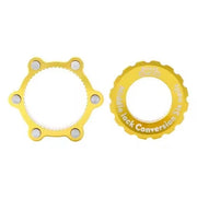 Gold rotor adapter shown with its matching lockring
