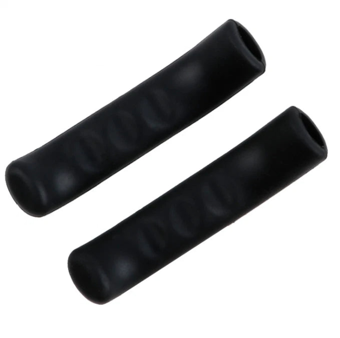 A pair of black silicone brake lever covers