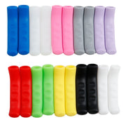 The full colour range of silicone brake lever covers laid out in two rows