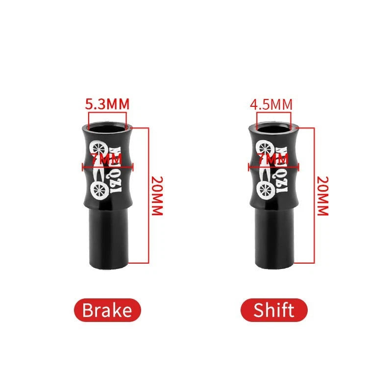 Sizes shown: 5.3mm for brake cable and 4.5mm for shift cable, both 20mm long