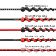 Fitments listed: 5mm braided, 5.5mm brake, 5mm hydraulic hose, 4mm shift and alloy cable