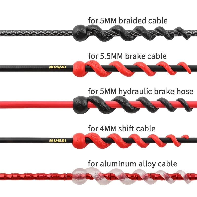 Fitments listed: 5mm braided, 5.5mm brake, 5mm hydraulic hose, 4mm shift and alloy cable