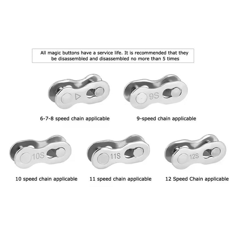 Guide showing which quick link suits 6 to 8, 9, 10, 11 and 12 speed chains