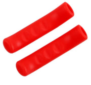 A pair of red silicone brake lever covers