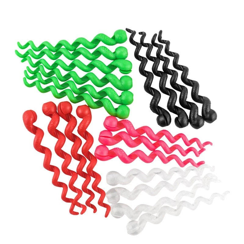 Spiral cable protectors in green, black, red, pink and clear
