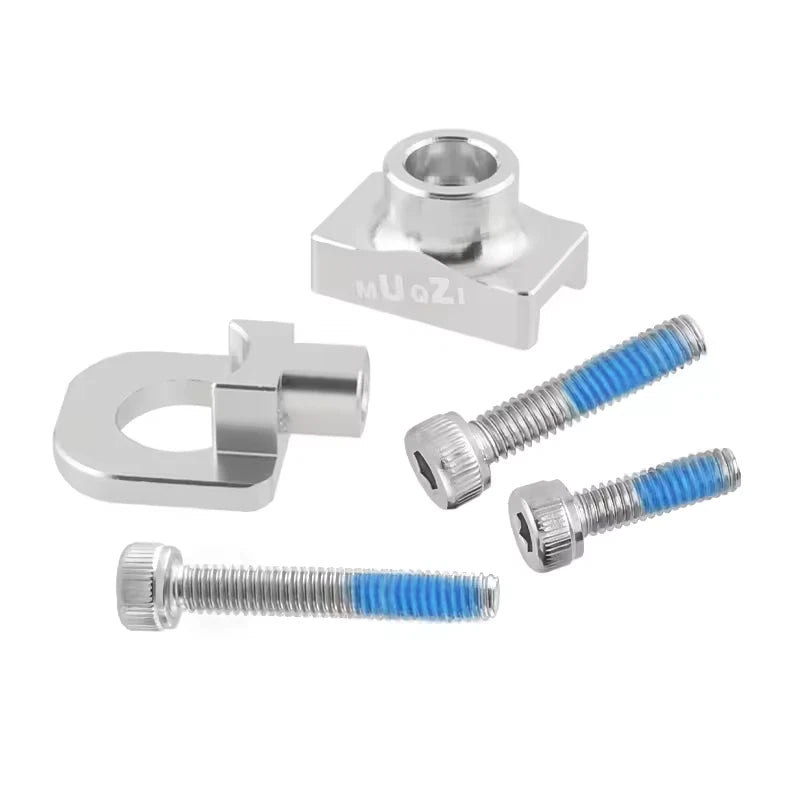 Silver chain tensioner with its two supplied bolts
