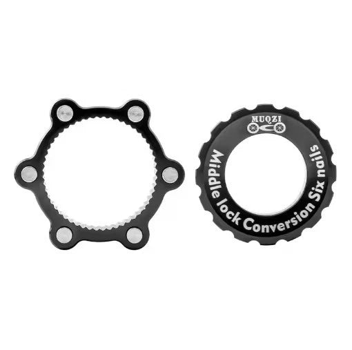 Black rotor adapter shown with its matching lockring