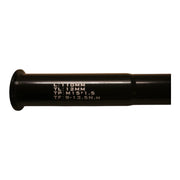 Axle markings showing the 110mm built in size, 12mm thread and M15 x 1.5 pitch