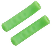 A pair of green silicone brake lever covers